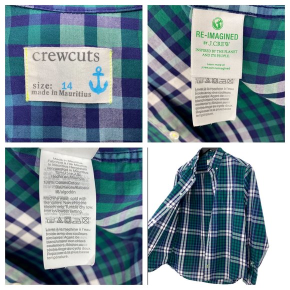J.CREW RE-IMAGINED Indigo Plaid Tartan Long Sleeve Shirt - Picture 15 of 15